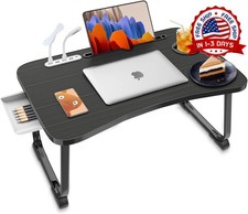 Escritorio portatil plegable para computadora portatil con cajon de almacenamien picture