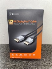 5 X j5create 8K DisplayPort™ 6.6ft Cable New (5) Factory Sealed 7335 119 picture