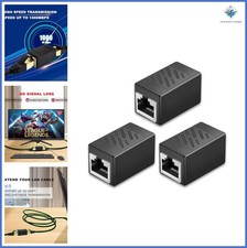 EZYUMM 3 Pack Ethernet Coupler, Premium Gold Plated Ethernet Extender, RJ45 Coup picture