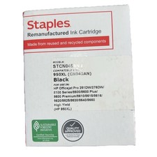 Staples Black Ink Cartridge for HP 950XL STCN045AN High Yield Recycled NIB picture