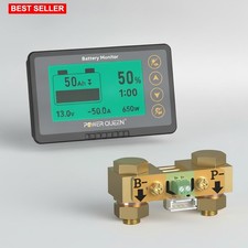 Battery Monitor 500A Shunt Lithium LiFePO4 Real-Time Voltage Current LCD Display picture