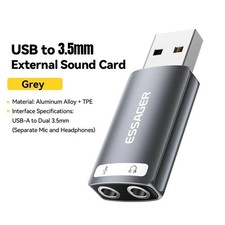 USB Sound Card External Mini Sound Card USB to 3.5mm Interface Stereo Audio picture
