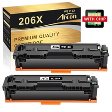 2PK 206X BK Toner Cartridge WIth Chip for HP 206X LaserJet Pro M283 M283fdw M255 picture