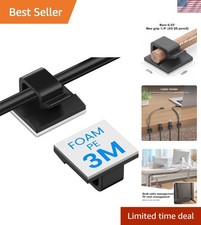 Durable Black Cable Clips - 30 Pcs for Effortless Cord Organization Anywhere picture