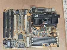 Retro Gaming Biostar M6TLA Intel i440LX Slot 1 Motherboard w/CPU & PCI ISA AGP + picture