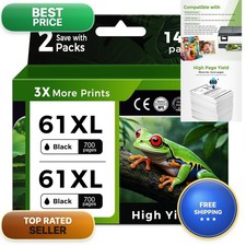 61XL Black Ink Cartridge for HP Printers Replacement picture
