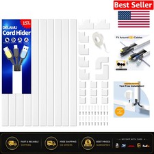 Flame-Retardant 157in Cord Cover - Elegant Wire Hider for Kids & Pets Safety picture
