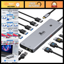 4K Dual Monitor Docking Station USB-C Hub 13-in-1 for Laptop & MacBook picture