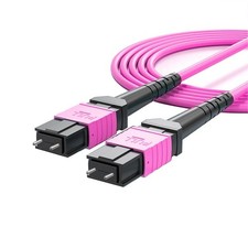 Fiber Optic Patch Cord MPO to MPO Male to Male Type B OM4 Cable 8 or 12 Core picture