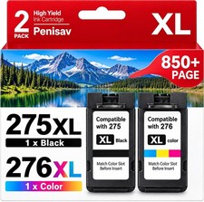 2 Pack PG-275XL CL-276XL Ink Cartridges For Canon PIXMA TS3522 TS3722 TR4722 picture