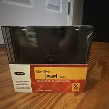 Belkin Slimline Jewel Cases 50 Pack for CD, CD-R, CD-RW, DVD Clear Black picture