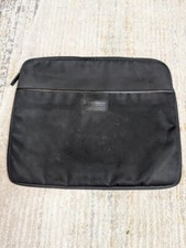 Levenger Padded Laptop Sleeve Black Microfiber & Leather Trim Classic Work picture