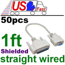 Lot50pk 1ft short DB9pin Female~DB25 Male Straight RS232 Serial/Modem Cable/Cord picture