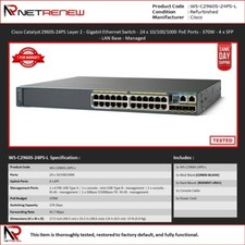 Cisco WS-C2960S-24PS-L 2960S  24Port Gigabit Ethernet PoE Switch picture
