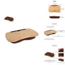 SUMISKY Lap Desk-Portable Laptop Table Cushion Bamboo Platform Phone Holder picture