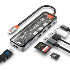 USB C Hub, Docking Station, TOTU 7-in-1 Type C Hub with 4K HDMI Port, 92W PD USB picture