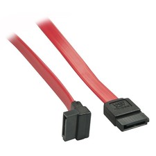 LINDY 33351 0.5 m 7-Pin to 90 Degree 7-Pin SATA Internal Cable - Red Single picture