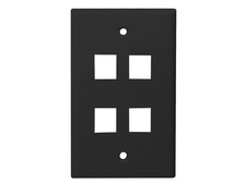 Monoprice Mid-Size Keystone Plate 4 Port, Black, UL picture