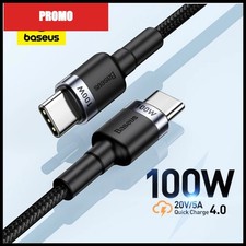 Baseus USB-C to USB-C Cable 100W 5A PD Fast Charging Braided Type-C Cord picture
