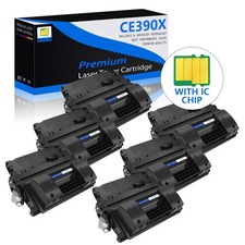 6PK Black CE390X 90X Toner Cartridge for HP LaserJet M4555f M4555fskm M4555h picture