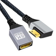 CY Mini HDMI 2.1 8K Type-C Male Left Angled to HDMI Female Extension HDTV Cable picture