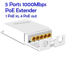 PoE++ 90 watt 5 Port Gigabit PoE Passthrough Switch Outdoor Extender 802.3bt at picture