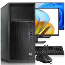 HP Z240 Tower Workstation PC i5-6th 32GB 1TB SSD 1TB HDD Dual 24” LED Wi-Fi W11 picture