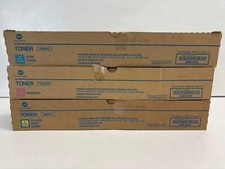 3 Genuine Konica Minolta BizHub C227,C287 TN221 CMY Toners TN221C,TN221M,TN221Y picture