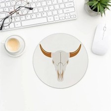 Bull Skull Ergonomic Mouse Pads Round Mat for Home Office Work Desk Computer Lap picture