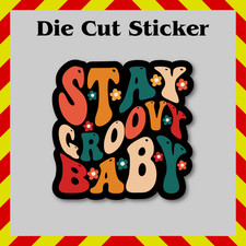 70's 80's Stay Groovy Baby Sticker, Retro Disco Decal for Laptop/Tumbler/Journal picture