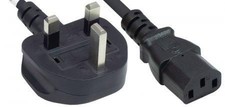 Manhattan W128288157 382786 Power Cord/Cable Uk 3-Pin Plug To C13 Female (K ~E~ picture
