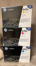 Lot of 3 OEM HP 643A Q5951A Q5952A Q5953A Toner Cartridge 4700 Sealed (Clean) picture