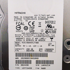 Hitachi 450GB HUS156045VLF400 15K RPM 3.5 SAS HDD W/ Caddy picture