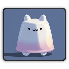 Kawaii Marshmallow Cat Gaming Mouse Pad | Cute Pastel Character picture