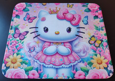Hello Kitty HK Style Floral Butterfly Mouse Pad Multicolor Non-Slip picture