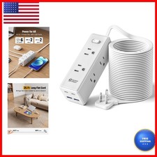 SUPERDANNY 25Ft Extension Cord Multiple Outlets, Flat Plug Power Strip SDCP08 picture