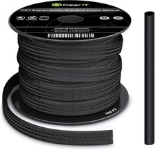 (100ft 1/4 Inch) PET Expandable Cable Management Sleeve Wire Loom Cord... picture