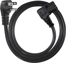 90 Degree Computer Power Cord - 1-Pack 3FT Flat Low Profile Angled NEMA 5-15 ... picture