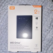 WD Drive 2TB Portable External HDD USB Plug-and-Play Blue Windows Mac Chromebook picture