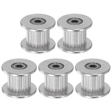 5pcs 2GT Idler Pulley 20 Teeth 3mm Bore 18mm Dia. 10mm Width Belt, Silver Tone picture