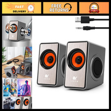 12W Mini Desktop Speakers with Volume Control, USB Powered AUX Speakers for PC/i picture
