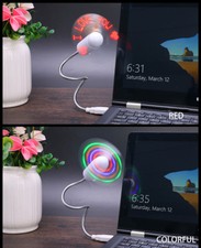 LED USB COOLING Mini FAN Flash Light for COMPUTER Laptop PC Desk Flexible Travel picture