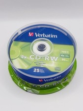 Verbatim 4X CD-RW Rewritable Discs 700MB 80 Min 25 Pack Blank Recordable Sealed picture
