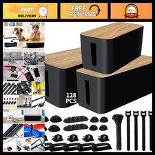 128PCS Cable Management Kit - 3 Pack Wire Organizer Box, Cord Hider for Home & O picture