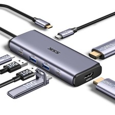 SSK Powered 7-Port USB 3.2 Hub, C Adapter Charging hub picture