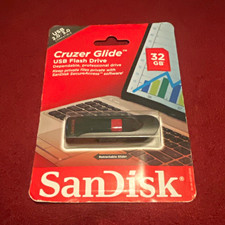 SanDisk Cruzer Glide 32GB USB 2.0 USB-A Retractable Flash Drive Black/Red picture