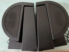 VINTAGE ACER ASPIRE BLACK SPEAKER SET REMOVABLE STAND VOLUME BASS KNOB RM3-SP3 picture