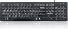 PERIBOARD-317 Wired Backlit USB Keyboard, Big Print Letter with White picture
