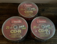 Imation Blank CD-R Lot Of 3 25 Disc Spindles 700MB 80 Minute - 75 Discs Total picture