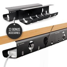 No-Drill Under Desk Cable Management Tray, 2-Pack, Medium picture